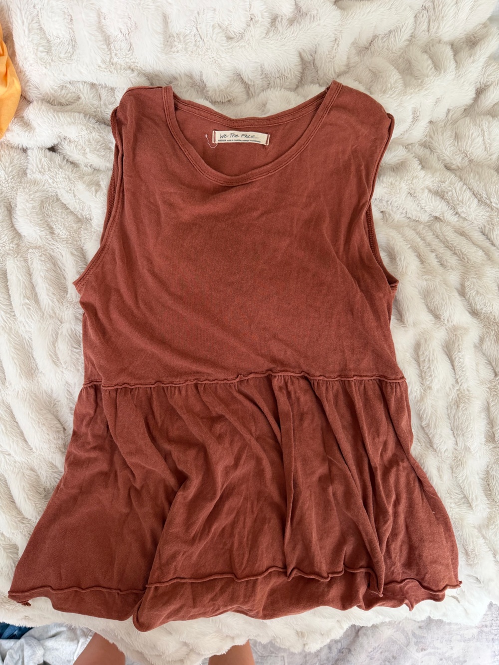 We The Free Rust Red Peplum Tank Top
